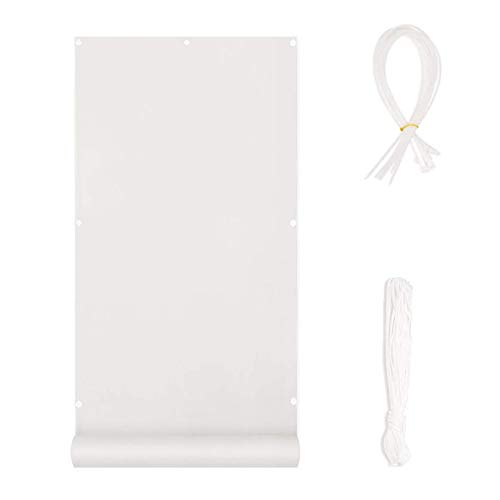 FANGJIE Voile d'ombrage Rectangulaire Imperméable 0.75x3m imperméable et résistante Balcon avec écran avec Oeillets, Attaches de câble et Cordons pour Balcon, terrasse, Jardin, Piscine, Blanc Cover