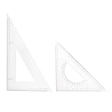 2 PCS Triangle Ruler Square Set 31cm 30/60 and 45/90 Degrees Measuring Tools for Classrooms Home Office, Transparent, triangle ruler