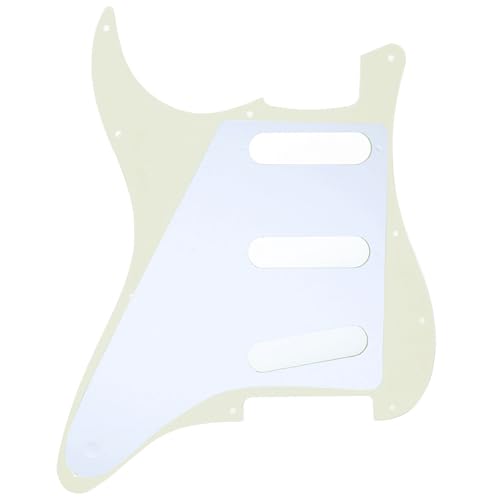 Image of Musiclily SSS 11 Hole Strat Guitar Pickguard for Fender USA /Mexican Made Standard Stratocaster Modern Style, 3Ply Ivory