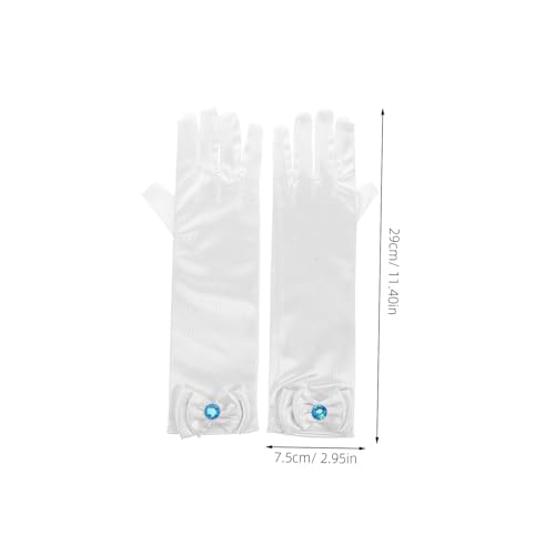 KESYOO 1 Pair Long Satin Gloves for Adorable Bow Detail Winter Ready Costume Accessories for Pageants Parties and Dress Up Events for Princess Cosplay and Stage Performances2