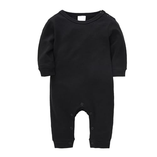 TYUSGH Mameluco de manga larga para bebé recién nacido, suave y lindo, para sesión de fotos, fiesta de baby shower, Negro, 9-12 meses