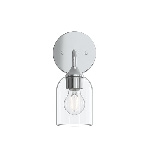 Progress Lighting Ilia 1-Light Wall Sconce, Transitional Wall Sconce, Chrome with Clear Glass Shade (11.25 in. H x 5.25 in. W x 6 in. Dia), P710155-015 by Progress Lighting - Used condition - Image 5