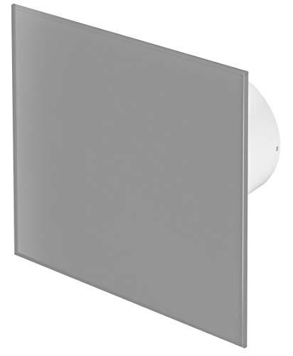 125mm Timer Extractor Fan Matte Grey Glass Front Panel TRAX Wall Ceiling Ventilation