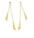 Boucles d'oreilles pendantes en Or Jaune 375/00 ou 750/00. Longueur 45 mm . LIVRAISON GRATUITE.