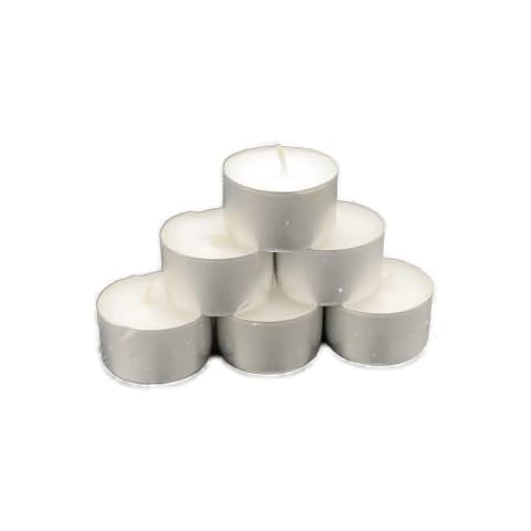 300 Teelichter in Premium Qualität mit 8 Stunden Brenndauer - Kerzen in Weiß mit Silberschale für Windlichter, die Gastro/Gastronomie & Weihnachten Cover
