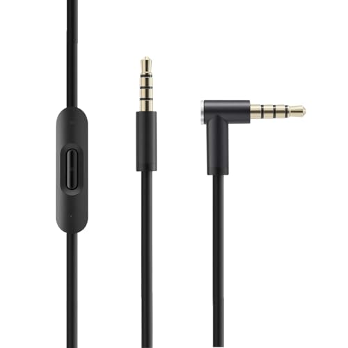 Niukeke Replacement Audio Cable Compatible with Beats by Dr Dre Headphones Solo Studio Pro Detox Wireless Mixr Executive Pill, Headphone Audio Cable Cord Wire | in Line Mic | Volume Control | Black