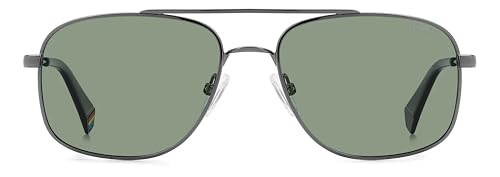 POLAROID Men's Classic Polarized Rectangular Sunglasses, ASR, 563