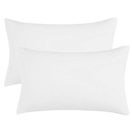 PiccoCasa Taies zippées 100% Microfibre, Blanc, 20x26po, 2pcs