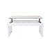 Mesa de Centro Elevable Modelo Zenit, Mesita Mueble Salon Comedor, Blanco Artik...