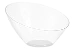 Clear Serving Bowls Small Plastic Candy Bowl for Weddings, Buffet, Offices, Disposable Hard Plastic Small Angled Bowls for Party's, Salads, Snacks and Fruit Bowl 5 Pack