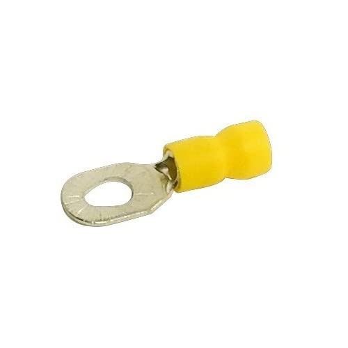 Morris Products 11456 Insulated Ring Terminal, Vinyl, Multiple Stud, Yellow, 12/10 Wire Size, #6, #8, #10 Stud Size, 500-Pack