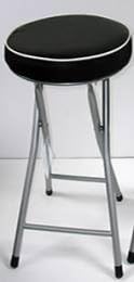 ANZ ROUND PADDED FOLDING SEAT STOOL SOFT BREAKFAST/OUTDOOR/OUTING STOOL BLACK (1 PC)