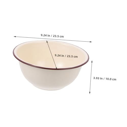 Cabilock Tazón Esmaltado Retro Blanco Marfil para Cocina miniatura 6
