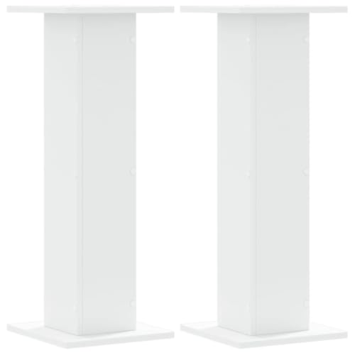 vidaXL Soportes de Plantas 2 uds Madera ingeniería Blanco 30x30x80 cm, Soporte de Flor, Soporte de Planta de casa, Mesa de Planta, Soporte de Maceta