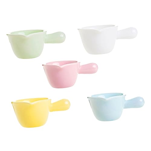 Mikinona 5pcs Ceramic Milk Cup Sushi Dipping Bowls Syrup Pitcher Syrup Server Creamer Jugs Soy Sauce Dish Small Pitcher for Cream Noodle Bowl Espresso Coffee Ceramic Containers Ceramics