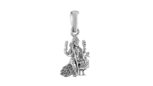 Pendentif en argent sterling Lord Kartikeya : médaillon mixte pour protection et bien-être