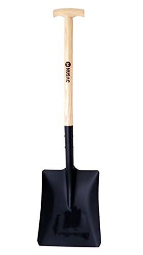 Bricoloco Pala Redonda o Cuadrada para jardinería, Obra, Industrial, Nieve, bodegas, Profesional-Palas Acero Alta Resistencia SAE 1045 (Pala Cuadrada Mango Muleta)