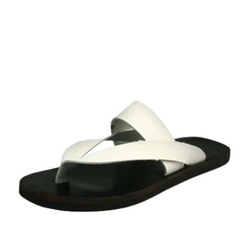 Gyios Chanclas Slip On Light Flats Hombres Flip-Flops Zapatos Al Aire Libre, Plataforma Flip Flops Open Toe Slides Sandalias Planas Tanga Verano Playa De Vacaciones-white-41