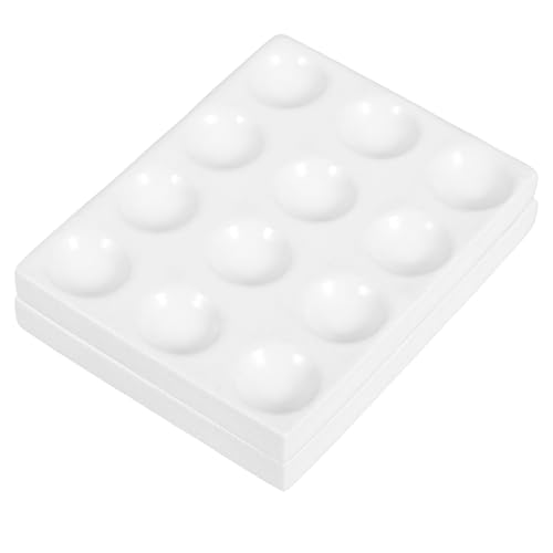 Veemoon Placa de Reacción Puntual de Cerámica Blanca de 12 Agujeros para Laboratorio Químico, Placa de Porcelana para Experimentos Científicos y Pruebas Químicas, Resistente y Versátil