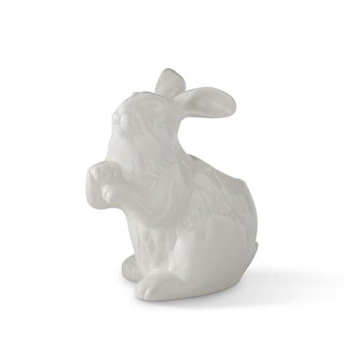 K&K Interiors Porcelain Easter Bunny Vase, 8.5-Inch, White