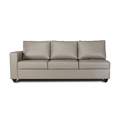 Image of Wakefit 3 Seater Sofa Set | 3 Year Warranty | Wooden Sofa for Living Room, Right Aligned - Napper(Jindal : Cappuccino)