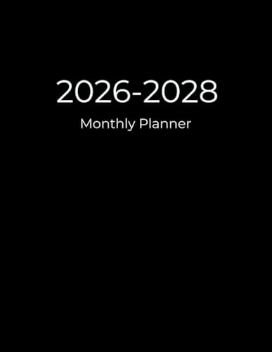 2026-2028 Monthly Planner: 3 Years Calendar Agenda Organizer | Black Cover image 2
