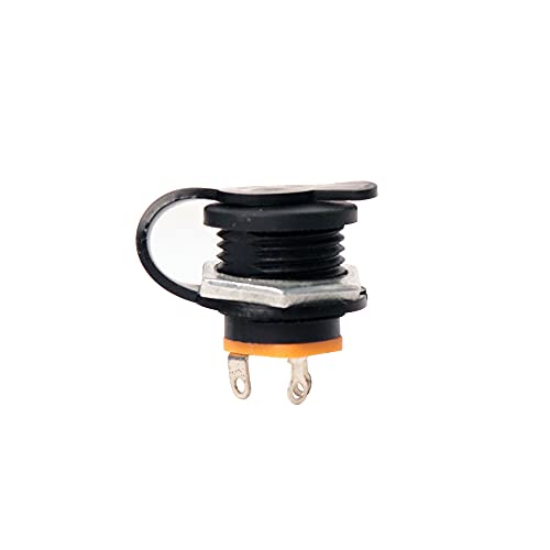 Image of Electronic Spices DC Power Jack Socket 2 Pin Female Metal Round Panel Mount Power Plug Connector (5.5 x 2.1mm) Adapter with Dustproof Cap (pack of 5pcs)