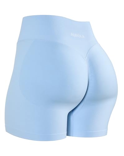 Image of AUROLA Influence Workout Shorts for Women,2.5 3.5 4.5 5.5 6.5 No Roll Up Squat Proof Scrunch Seamless Compression Gym Short