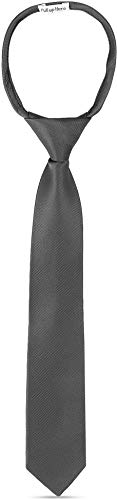 Handmade 14" Zipper Ties For Boys Woven Boys Gunmetal Grey Gray Ties: For