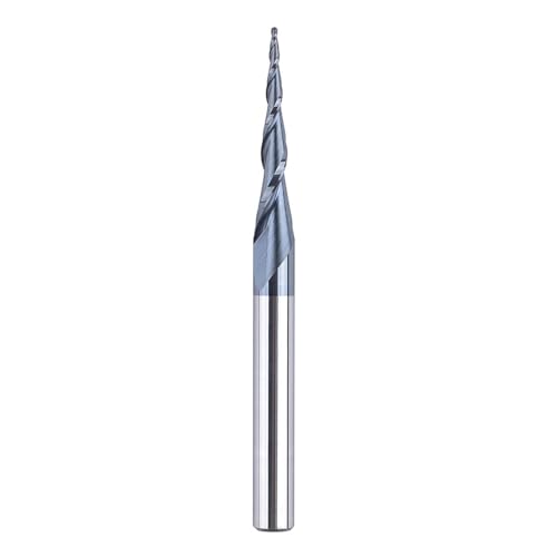 SpeTool 5er-Set Konischer Kegelfräser – 1/8″ Schaft, 0,5 Mm Radius, TiAlN-beschichtet – Für 3D-Holzgravur & CNC
