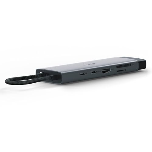 UH9120C Hub USB C 9 in 1, 1 HDMI 4K@60Hz, 1 Gigabit Ethernet, SD e microSD UHS-I, 1 PD 100W, 1 USB-C 3.0, 3 Porte USB-A 3.0, SuperSpeed a 5 Gbps, Win11/10/8.1, Mac OS X 10.9+, Linux OS - Hub USB - Immagine 1