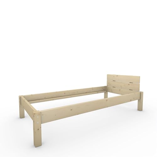 TUGA - Holztech Naturprodukt MASSIVHOLZBETT DAYBETT MASSIV Holz Bett HOLZBETT FSC 300Kg 90 x 200cm unbehandelt HÖHE 38cm