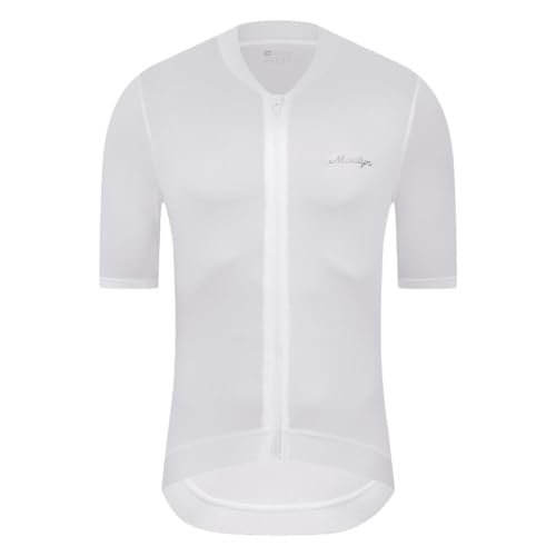 Moxilyn Herren Fahrrad Kurzarmtrikot MTB Radtrikot Kurzarm Rennrad Shirts Fahrradbekleidung 4 Taschen Full Zip mit 4 Taschen
