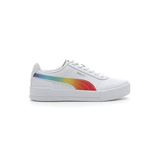 Image of PUMA Women's Carina Sneaker, White White Silver, 8