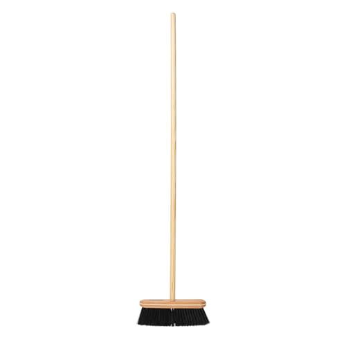 Image of Superio Kitchen Broom Premium Black Tampico Bristles, Wood USA Handle, Heavy Duty Household Broom - Easy Swiping Dust and Wisp, Home, Kitchen Bedroom, Lobby, Floors and Corners