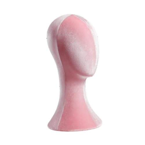 Modèle de perruque en mousse velvet rose - Support d'affichage pour chapeau Sharplace