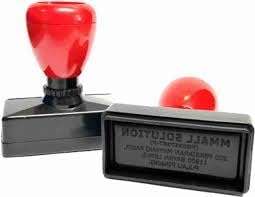 Professional Self-Inking Rubber Stamp, Red Handle, Black Base, Rectangle (60x20mm)