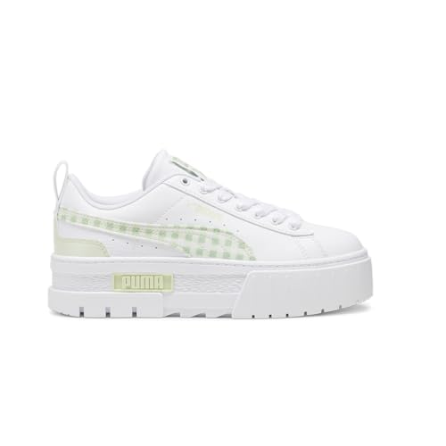 PUMA Kids Girls Mayze Gingham Cozy Lace Up Sneakers Shoes Casual - Green, White