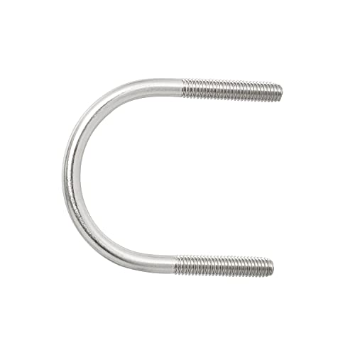 Image of Round U-Bolts 1.65 inch(42mm) Inner Width M6 Thread 304 Stainless Steel Silver with Plates Nuts Flat Washers for Car /RV /Trailer Bumper, 2Pcs