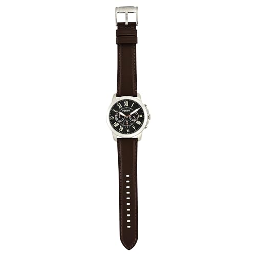 Fossil-Mens-Grant-Quartz-Stainless-Steel-and-Leather-Chronograph-Watch-Color-Silver-Brown-Model-FS4813