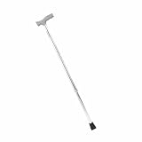Bastona Pieghevole in Alluminio, Bastone Regolabile in Fibra di Carbonio, Bastone Regolabile in Altezza, Bastone Portatile Leggero, Bastone Leggero Regolabile con Maniglia a Forma(Color:Silvery)