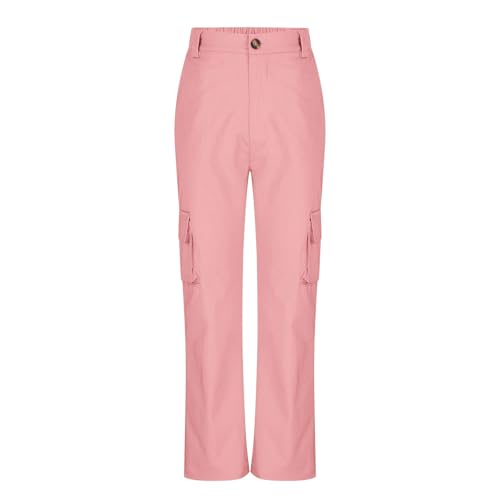 Girls Cargo Sweatpants Baggy Wide Leg Sweat Pants Elastic Waist Athletic Workout Trousers Streetwear with Pockets3
