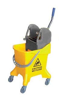 Clim Profesional Carro de Fregado Profesional con Prensa Plus 30 litros - Amarillo con Ruedas para Todo Tipo de Superficies. Fregado de Suelos Profesional y Cómodo.