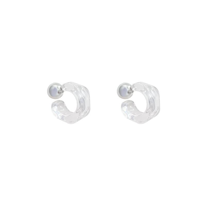 Boucles d'oreilles argent 925 et acrylique transparent chic