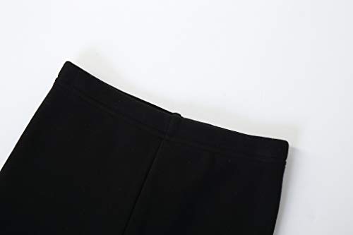IRELIA 2 Pack Girls 100% Cotton Fleece Lined Warm Leggings Stretchy for Winter3
