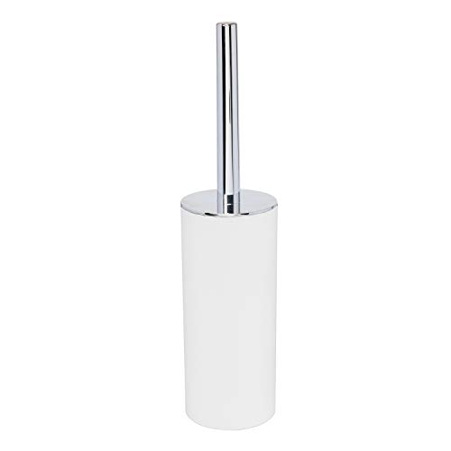 Image of Bath Bliss Soft Touch Toilet Brush and Holder Set | Bathroom Cleaning | Durable 360 Degree Bristle | Discrete Storage | Matte White