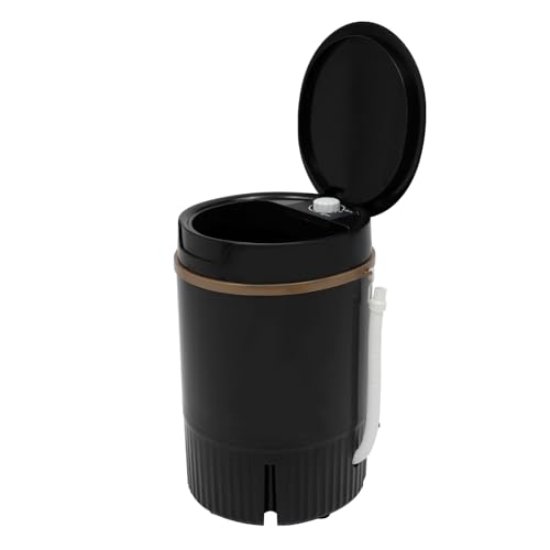 Mini Waschmaschine mit Schleuder, 4.5L Tragbare Waschautomat mit Abtropfkorb, Reisewaschmaschine, Miniwaschmaschine, Camping Mobile Waschmaschine, Toploader (Schwarz)
