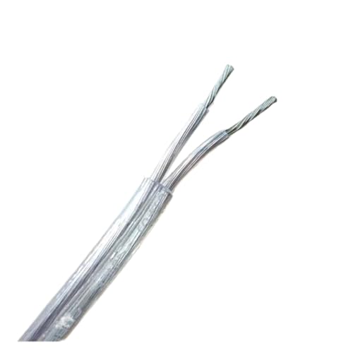 HKVT Cable de alimentación cuadrado transparente/amarillo de 2 x 0,75 mm for lámparas de iluminación.(Transparent,10m)