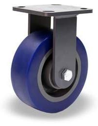 Hamilton Champion Rigid Caster Part# R-CH-63EGB 6" x 3" Ergo-Glide XT 1" Thick Polyurethane (85A) on Cast Iron Wheel with 3/4" Sealed Precision Ball Bearings - 2,400 lbs Capacity - USA Made