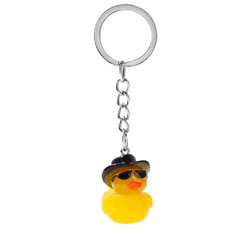 SANGXIU Cute Duck Keychain with Hat Handmade Yellow Duck Pendant Keychain/Earrings Eye catching Pendant for Women and Kids